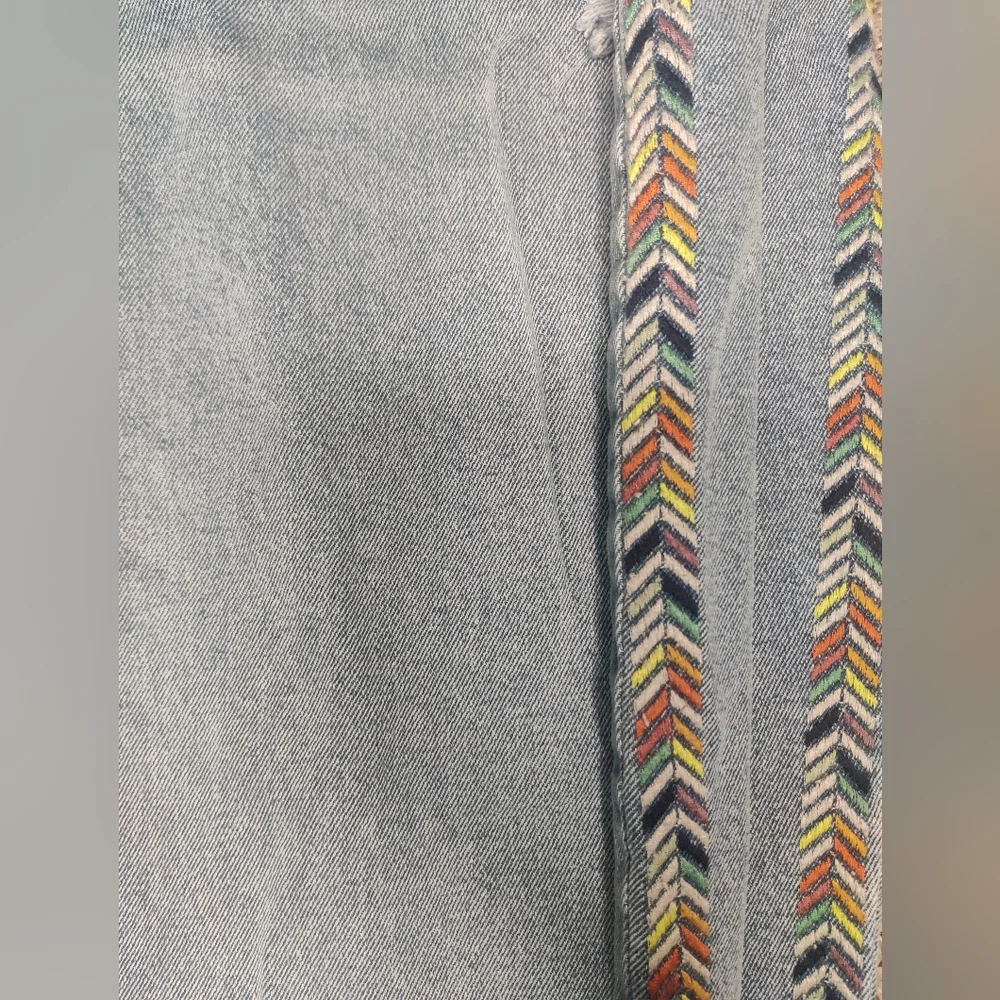 Knox Rose Mid-Rise Straight Leg Embroidered Jeans Size 14 Blue